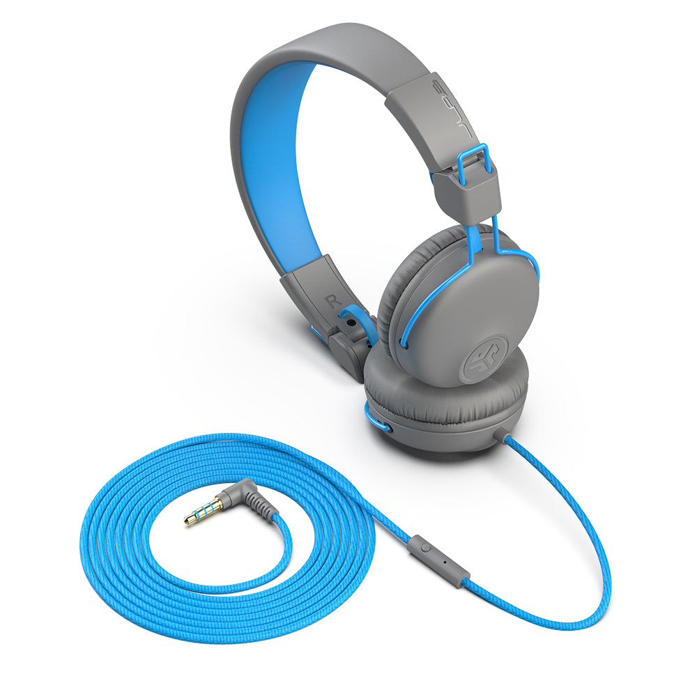 JLab Studio On-Ear Wired Headphones Graphite/Blue - Image 5