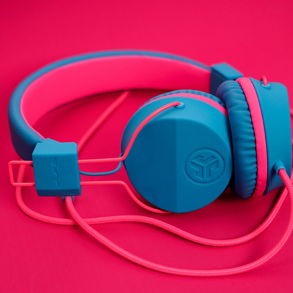 JBuddies Studio On-Ear Kids Wired Headphones Blue/Pink - Image 3