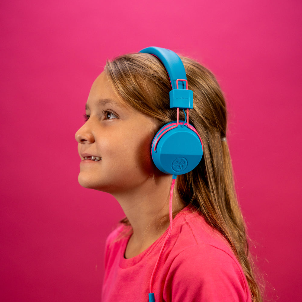 JBuddies Studio On-Ear Kids Wired Headphones Blue/Pink - Image 2