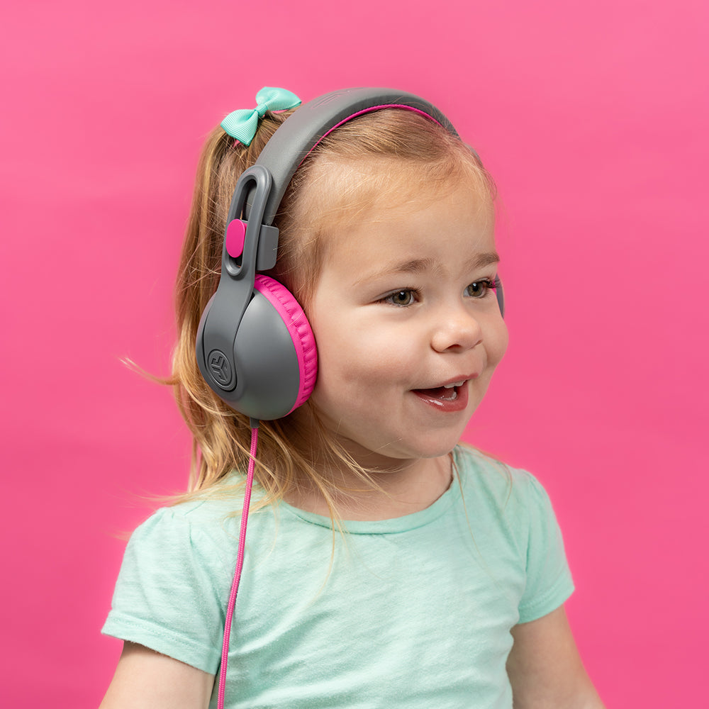 JBuddies Studio 2 On-Ear Kids Wired Headphones Pink/Gray - Image 2