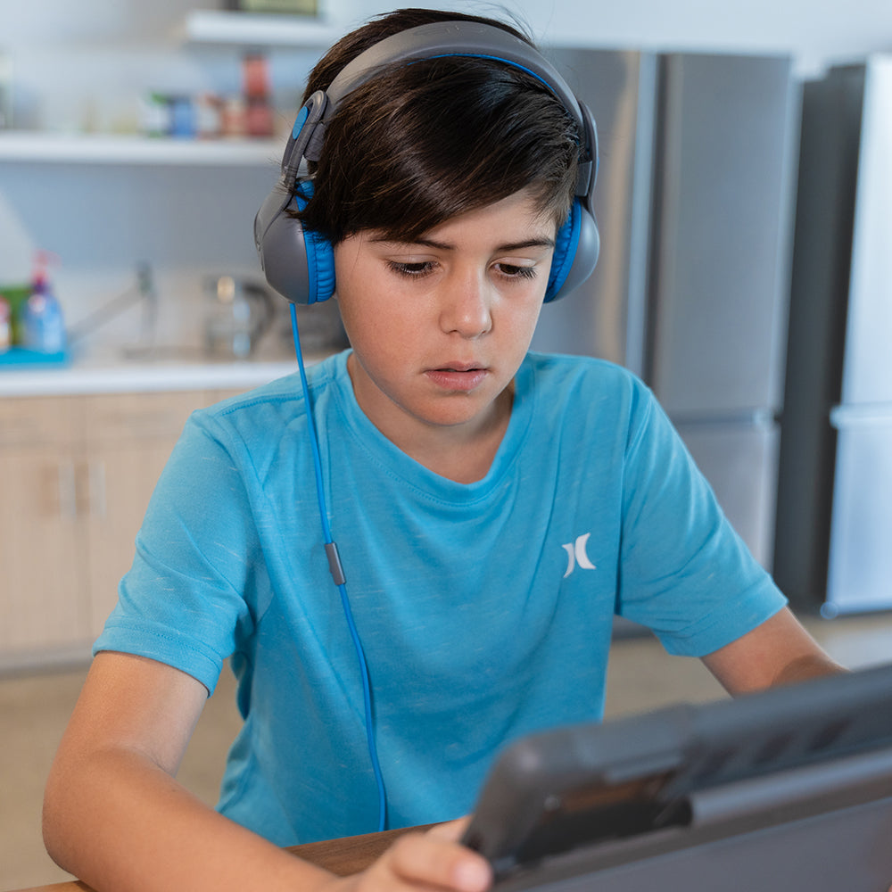 JBuddies Studio 2 On-Ear Kids Wired Headphones Blue/Gray - Image 3