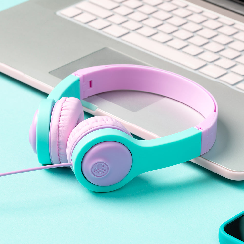 JBuddies Folding Gen 2 Kids Headphones Pink/Teal - Image 4