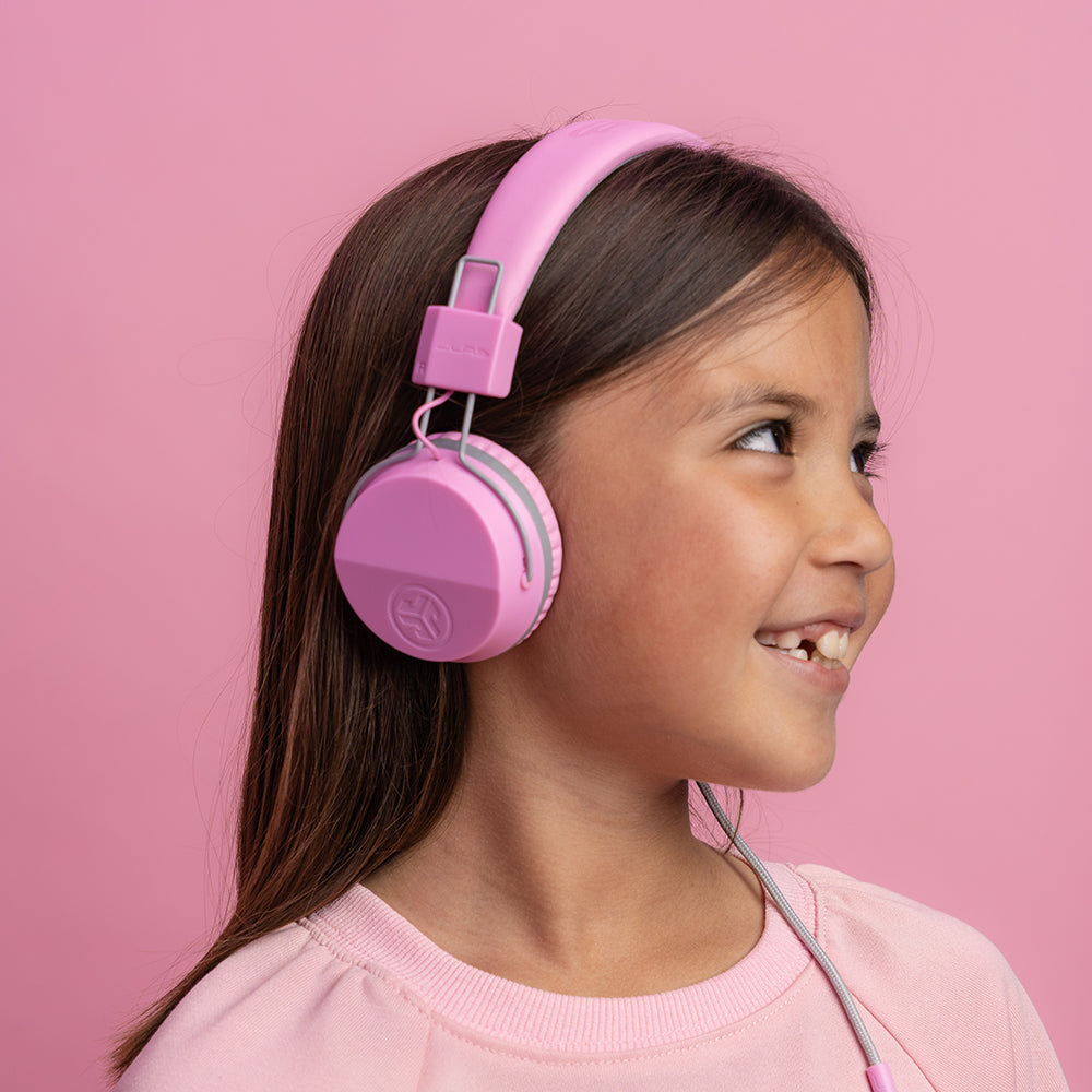 JBuddies Studio On-Ear Kids Wired Headphones Pink/Gray - Image 4