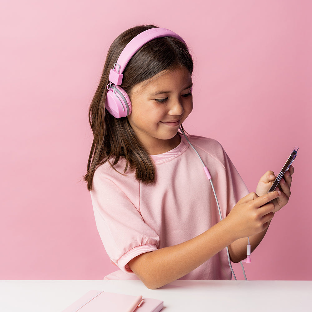 JBuddies Studio On-Ear Kids Wired Headphones Pink/Gray - Image 2