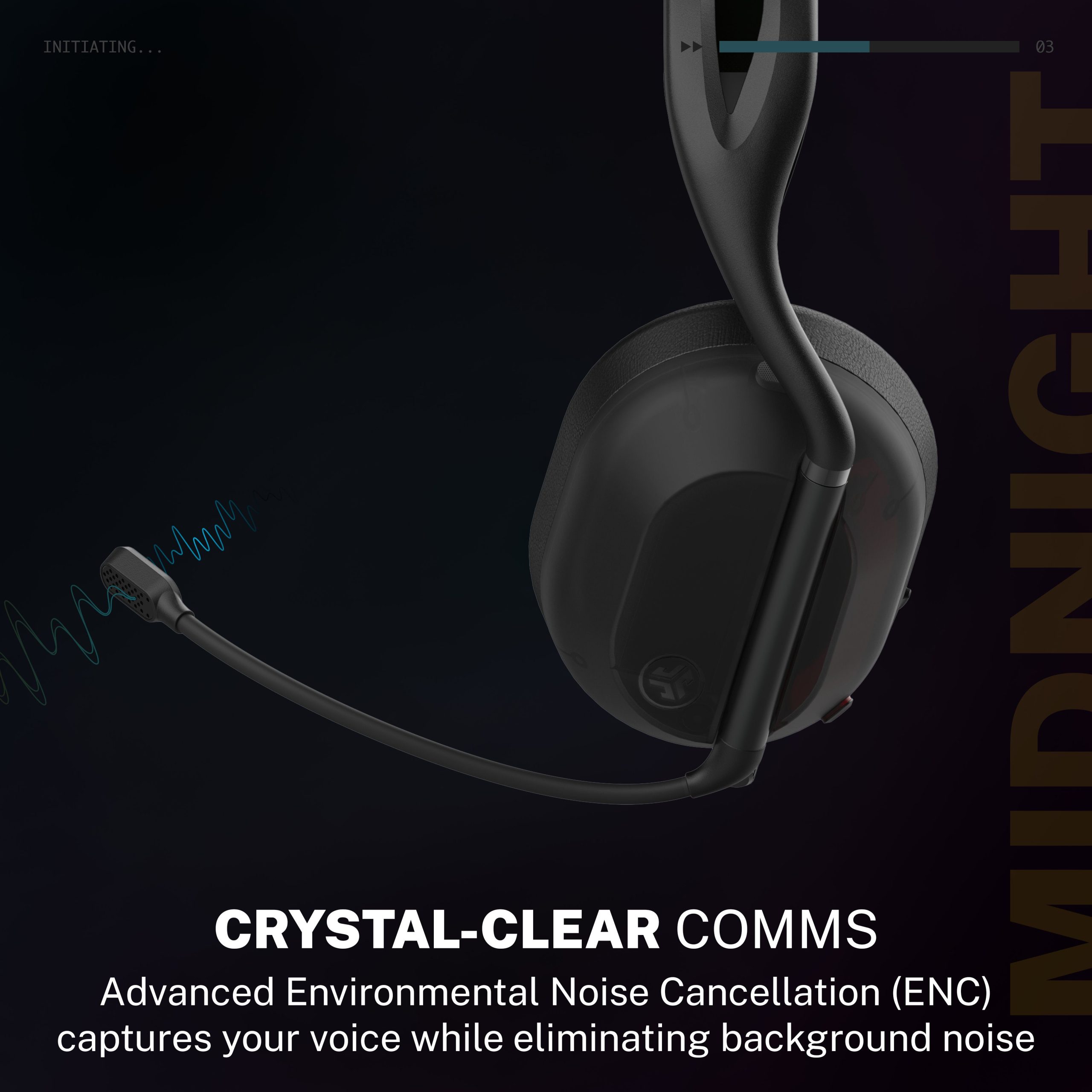 Midnight Wireless Gaming Headset Black - Image 3