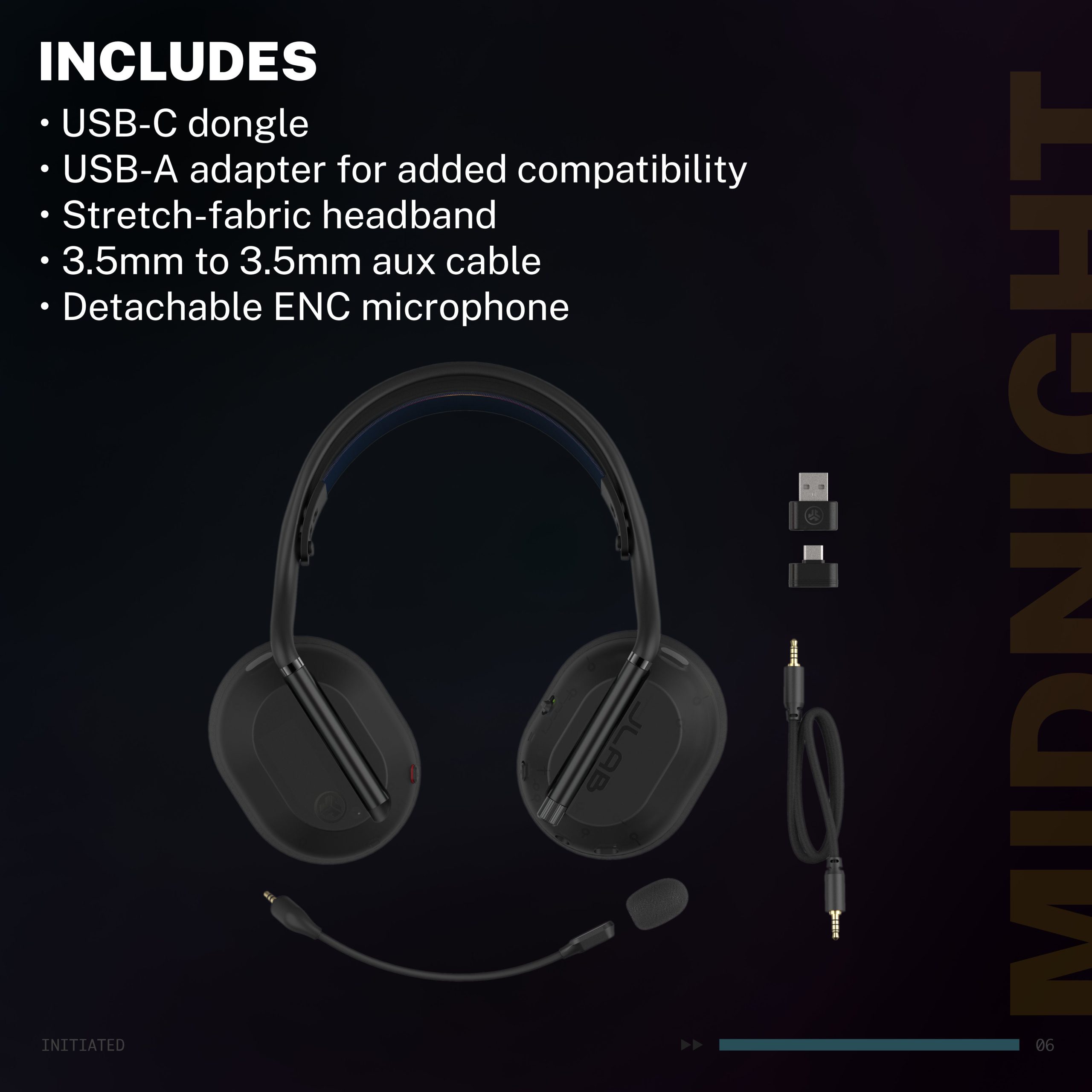 Midnight Wireless Gaming Headset Black - Image 8